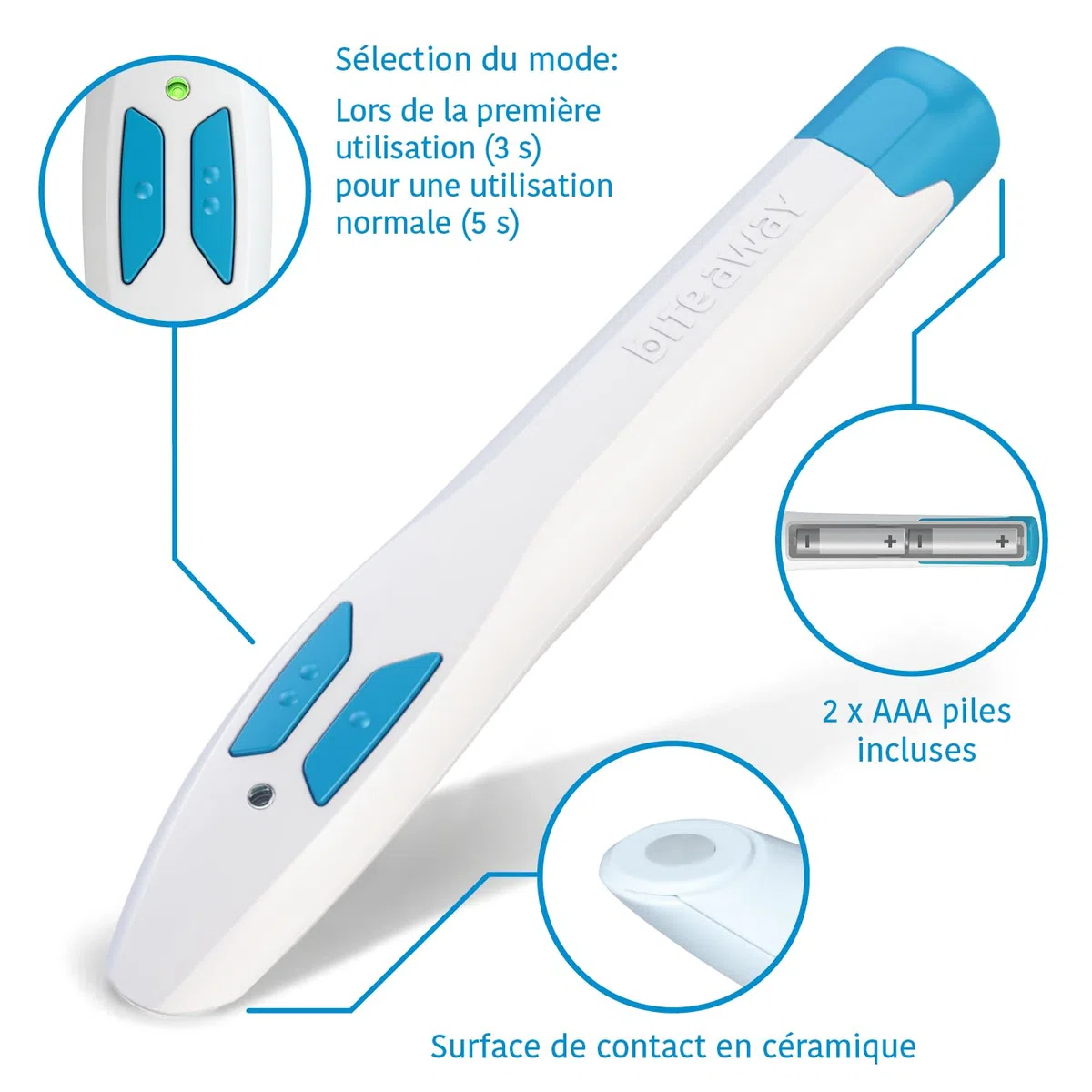 bite away Two Le Nouveau Look du Stylo Chauffant Contre Les démangeaisons; Le Stylo électronique pour Le Traitement Rapide des piqûres de moustiques; cliniquement prouvé et testé dermatologiquement
