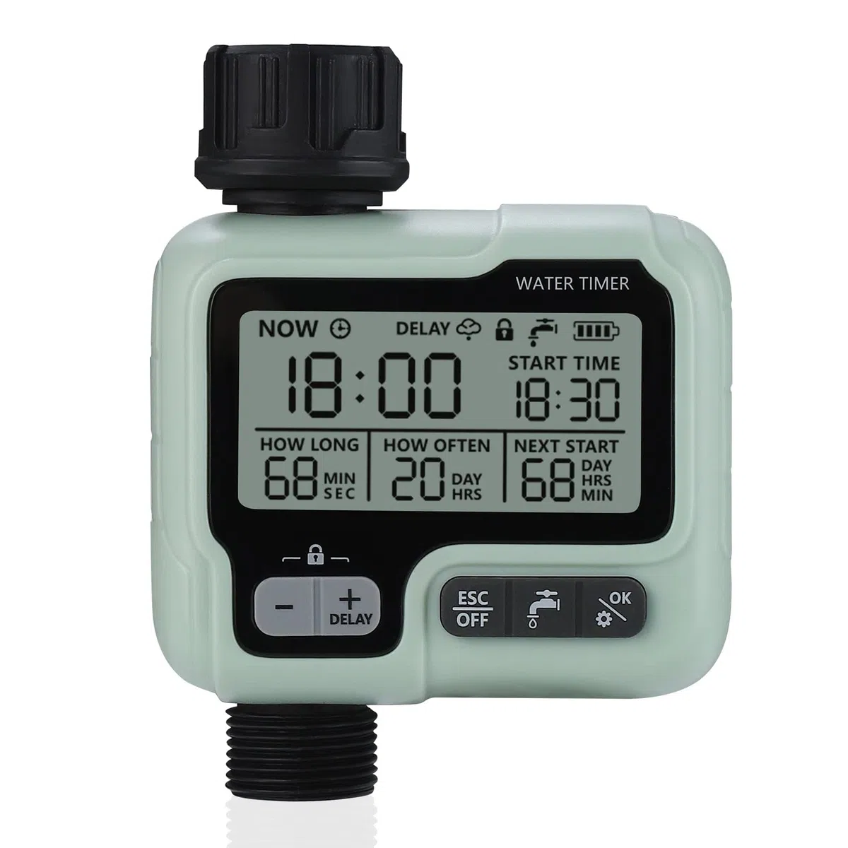 johgee Minuterie Arrosage Automatique pour Jardin, Programmateur d'Arrosage Extérieur, Minuteur Arroseur