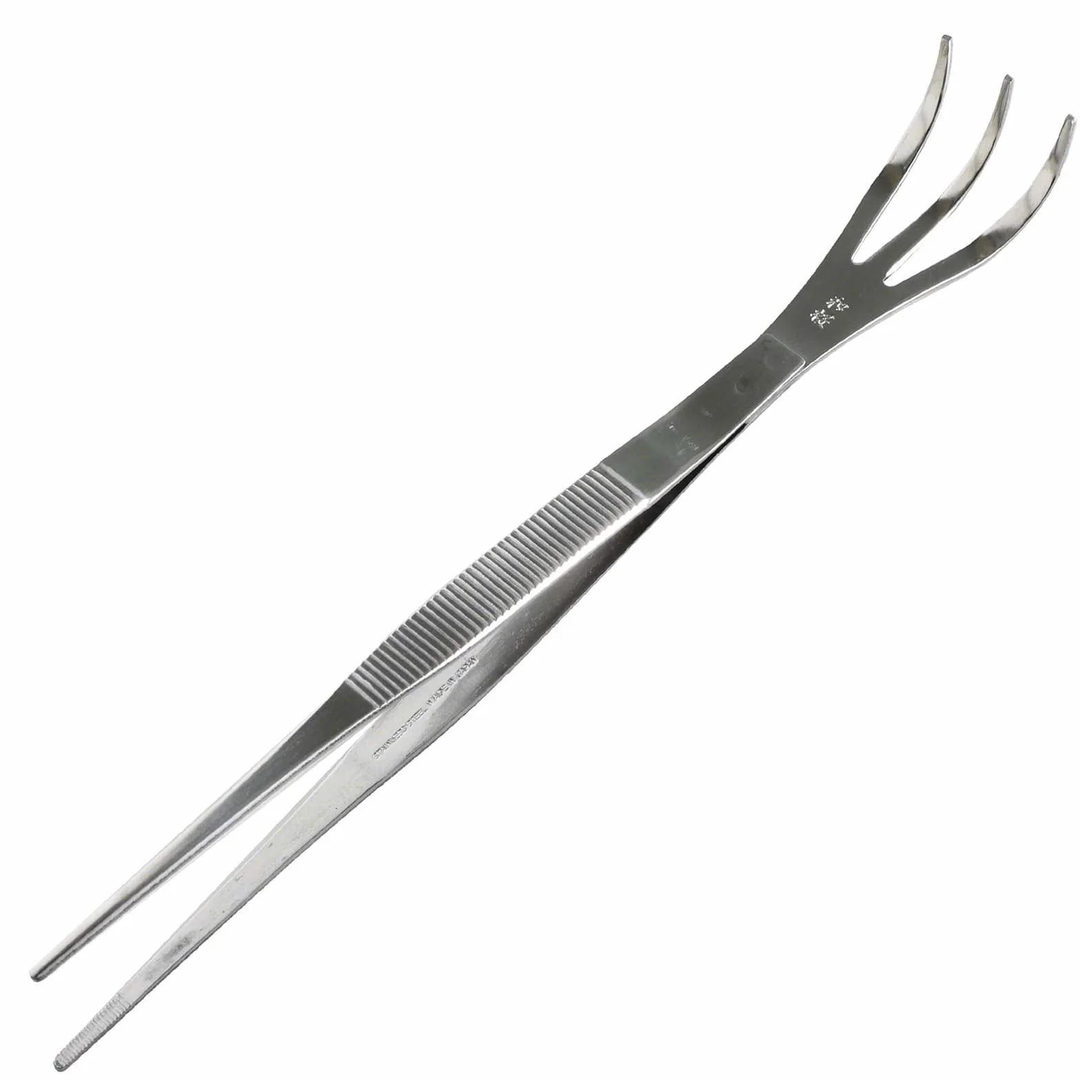 Wazakura Pincette à Feuilles 2 en 1 en Acier Inoxydable pour Bonsaï, Plantes, Jardinage avec Râteau,Accessoire Japonais de Précision Fabriqué au Japon, 220 mm,