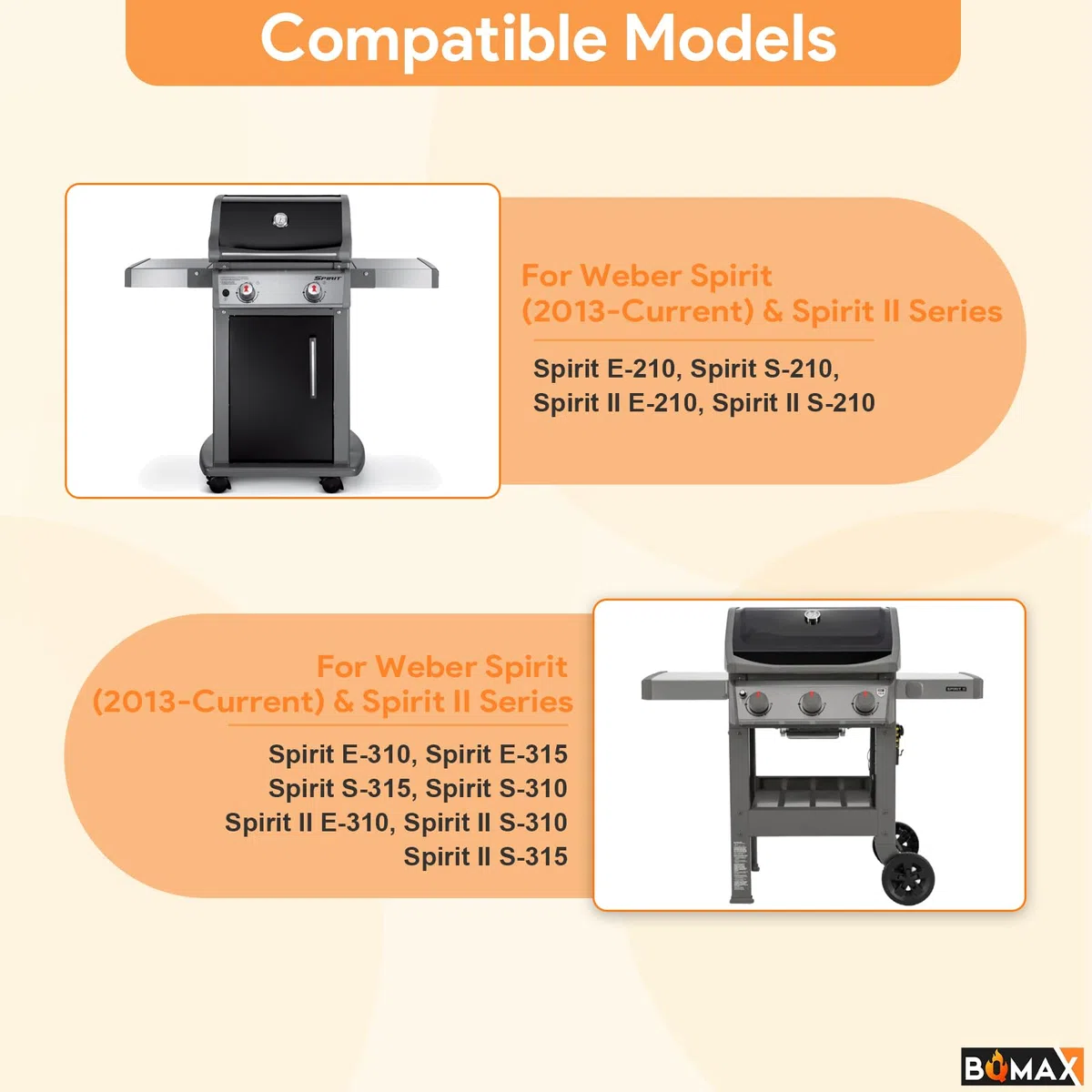 Vanne de commande de brûleur principal pour barbecue à gaz Weber Spirit E-210, E-310, E-315, pour barbecue à gaz Weber Spirit (2013-actuel) et Spirit II, gaz naturel (NG)