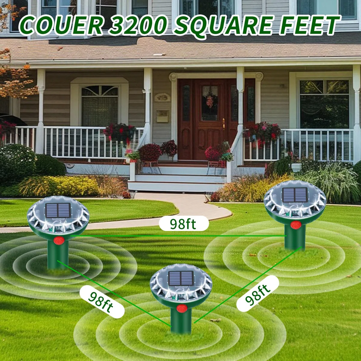 Anti Taupe Solaire Vibration et Ultrasons 6 Pièces,Repulsif Taupe Ultrason Solaire,Répulsif Serpent Ultrason avec IP65 Imperméable,Repousse Les Taupes et Autres Rongeurs pour Le Extérieur et Jardin