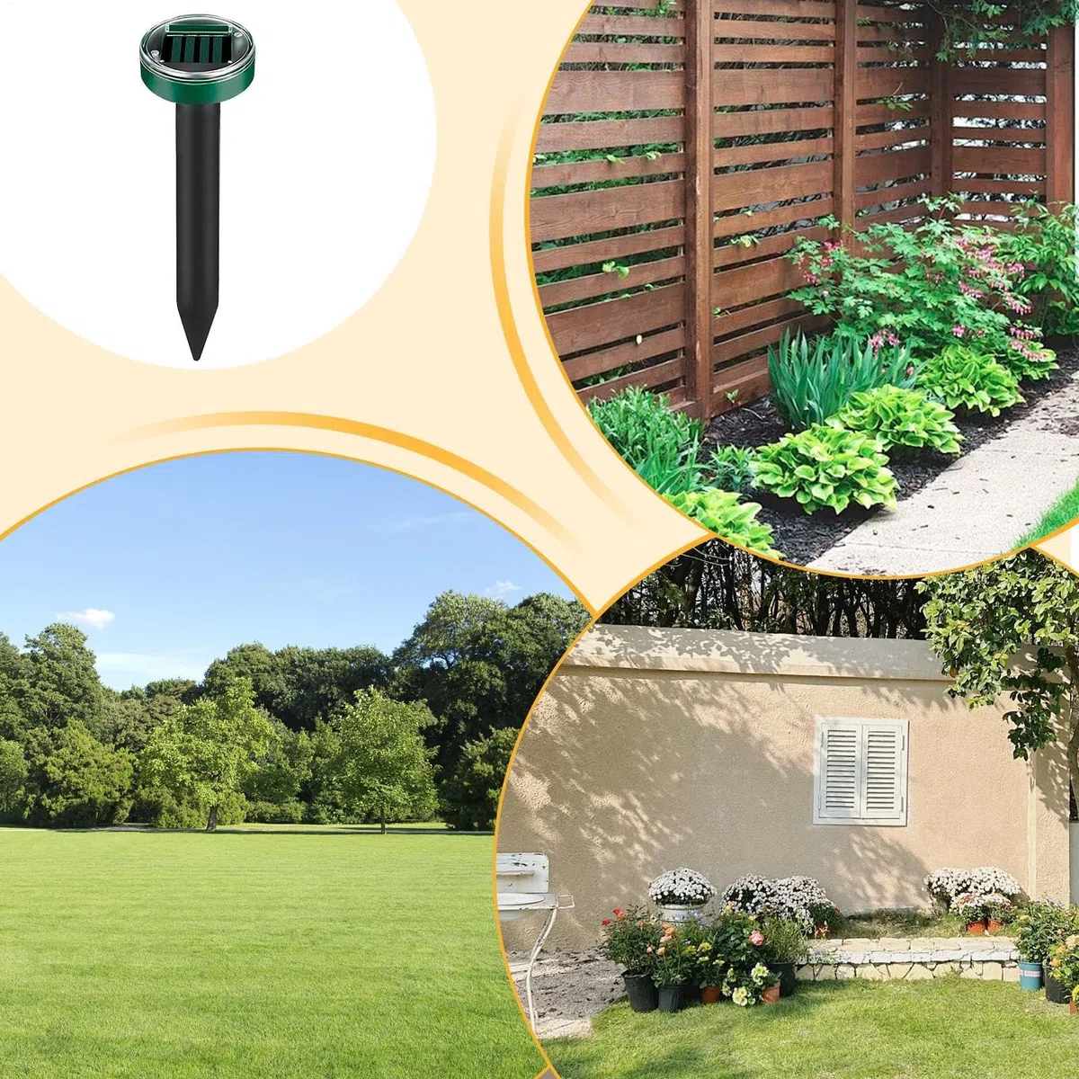 Piquets répulsifs Anti-Taupes – Serpent à ultrasons d'extérieur | 6 x piquets de Dissuasion étanches pour Cour, Jardin, pelouse