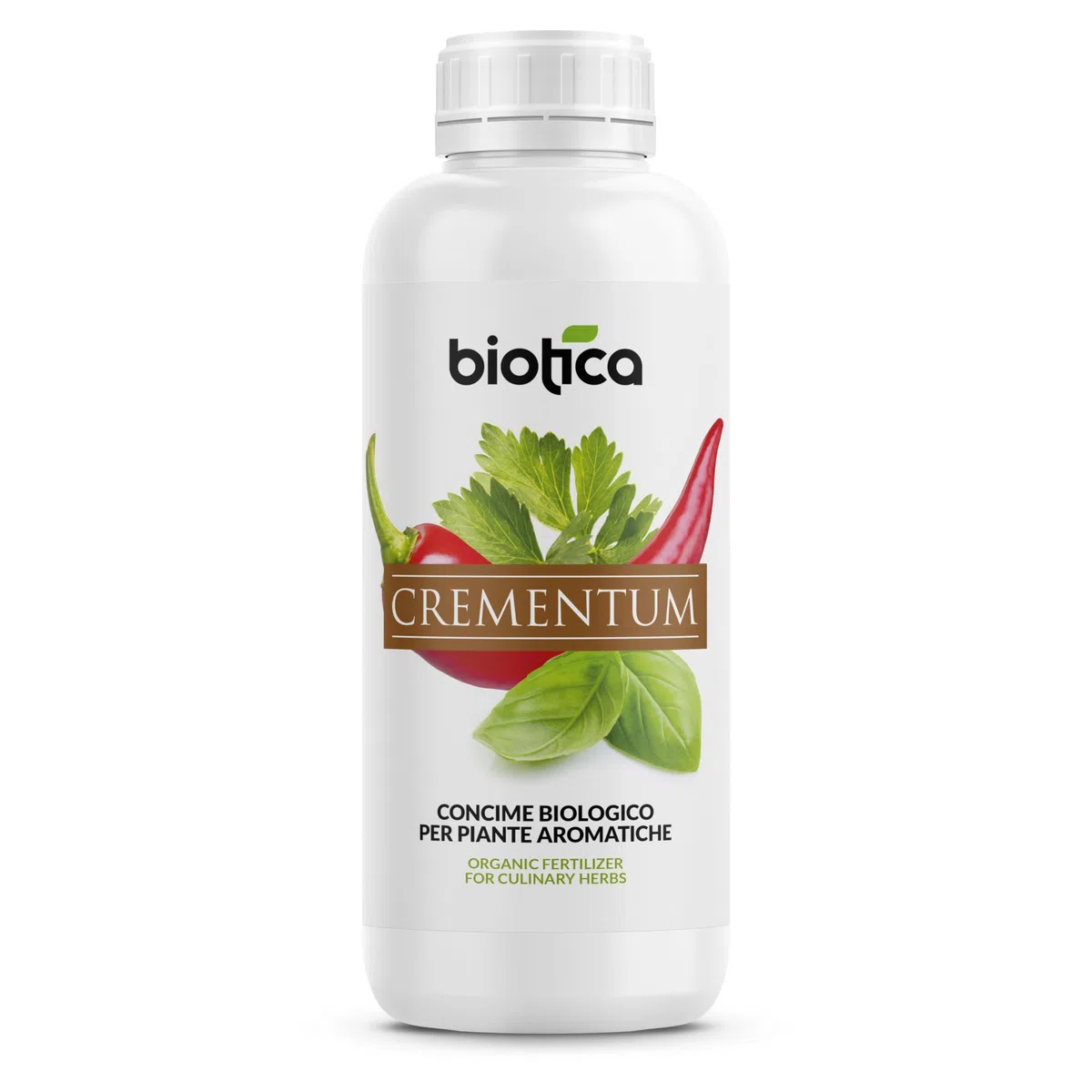 BIOTICA Engrais Liquide Biologique pour Piment et Plantes aromatiques - 1 Litre - CREMENTUM Engrais autorisé en Agriculture Biologique - basilic, persil, romarin, origan, sauge, menthe
