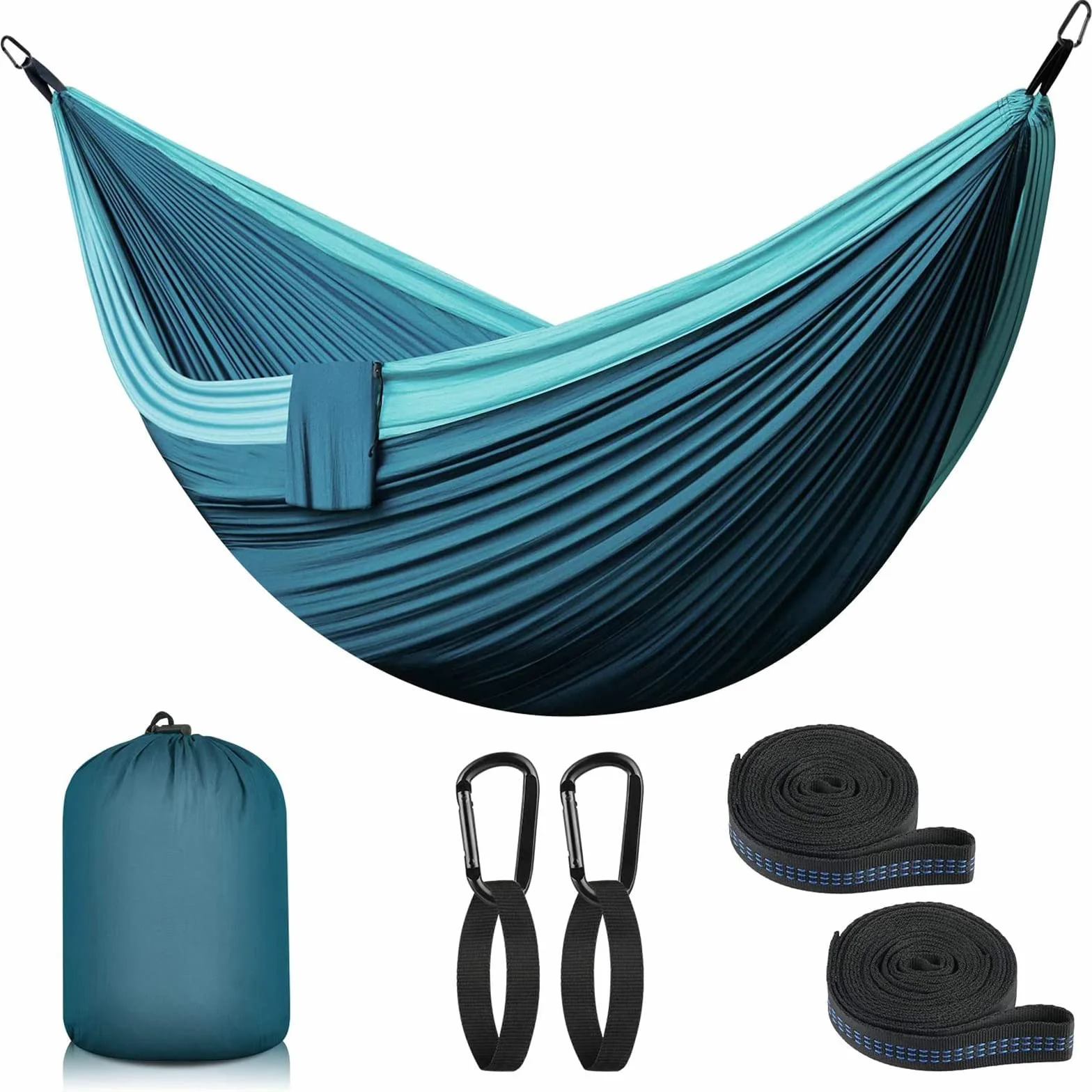 Hamac Camping Outdoor Hamacs 2 Personnes 300 x 200 cm Ultraléger Portable Voyage Hamac jusqu'à 300 kg de Charge Jardin Plage Double hamac Parachute Nylon Respirant Hammock