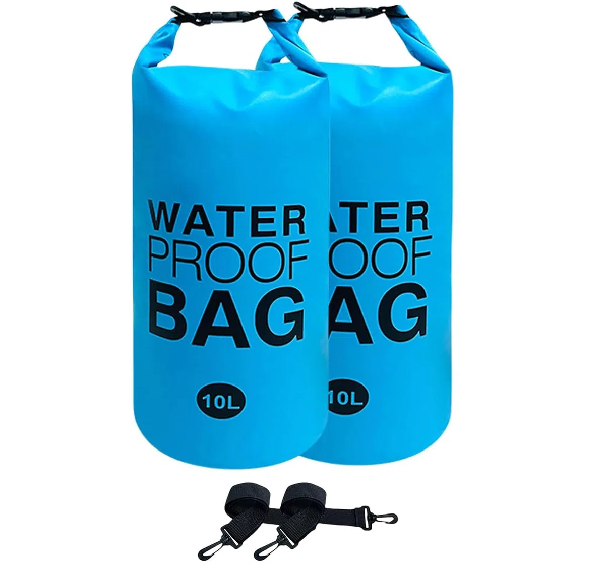Lot de 2 poids d'échelle de piscine 2 en 1 et sac étanche – Sacs de sable robustes de 10 L pour piscines hors sol, PVC 500D sans fuite avec mousqueton, multi-usage pour le camping, le bateau, la