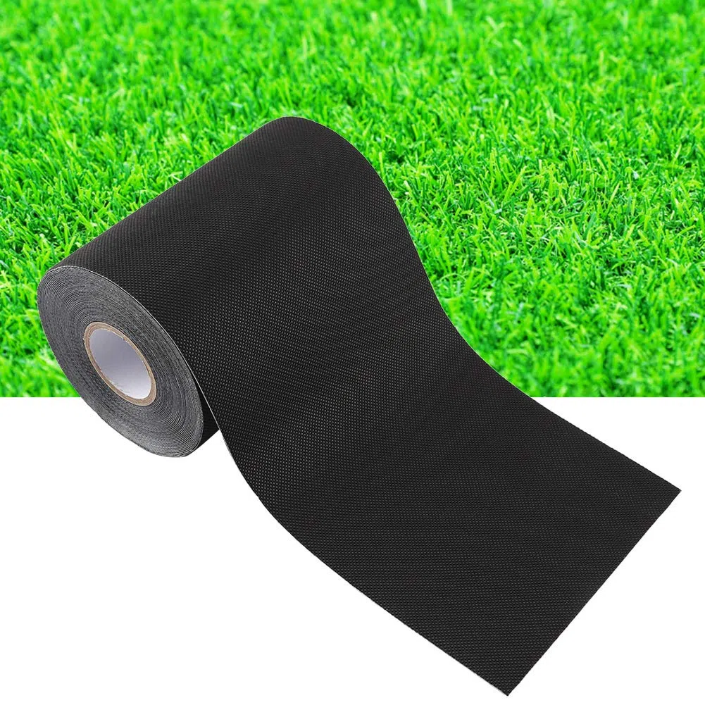 Raguso 15 * 1000cm bande de jonction d'herbe artificielle bande de jonction auto-adhésive bande de couture synthétique gazon artificiel pour pelouse à la maison herbe noire