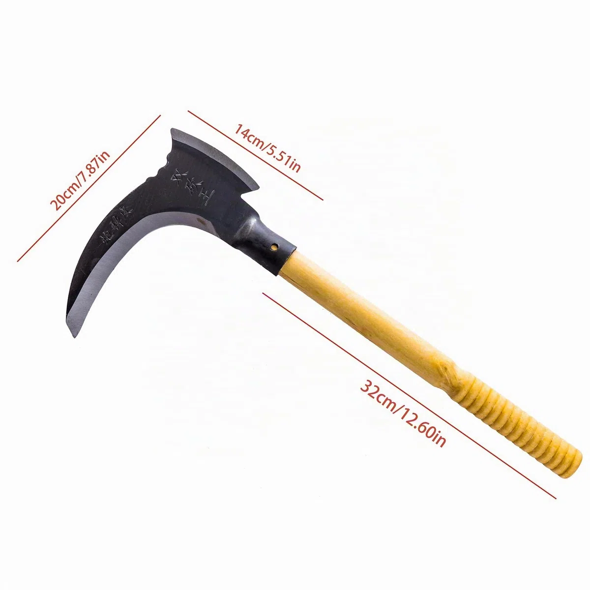 Général Acier au Manganèse Tondeuse Faucille Métal Durable Outil de Coupe Ménage Agricole Outils Multifonctionnel Double Faucheuse pour Outils de Jardin (A)