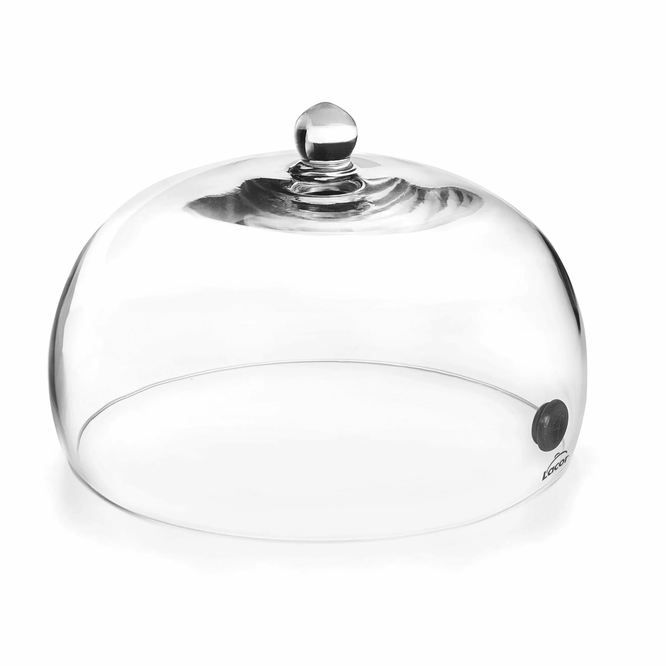 Lacor 61816 Magic Food Smoker Bell with Glass Lid with Valve, Allows Smoke, Steam and Flavouring for Smoking and Flavouring Food, 20 x 12 cm, Black, Clair