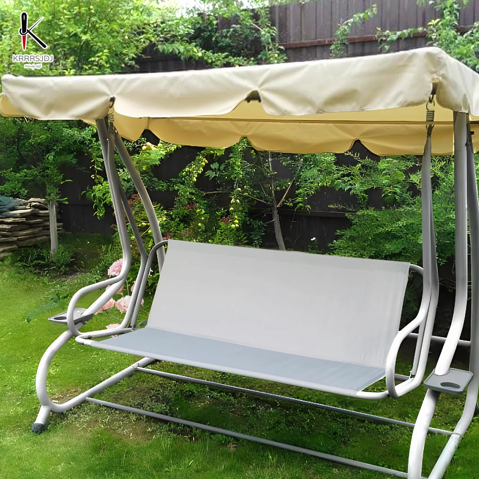 Siège Rechange pour Balançoire Hollywoodienne,Housse de Siège de Balançoire de Remplacement,Imperméables Tissu Oxford 600D Balançoires de Jardin Housse de Siège,Résistant (148*52*52cm,Gris)