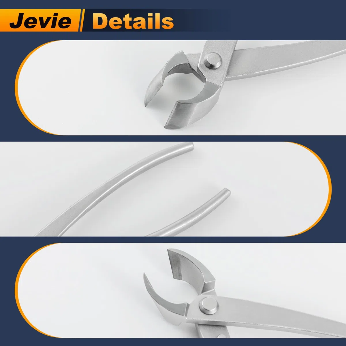 Jevie Cutter concave en acier inoxydable pour bonsaï et jardinage 20,3 cm