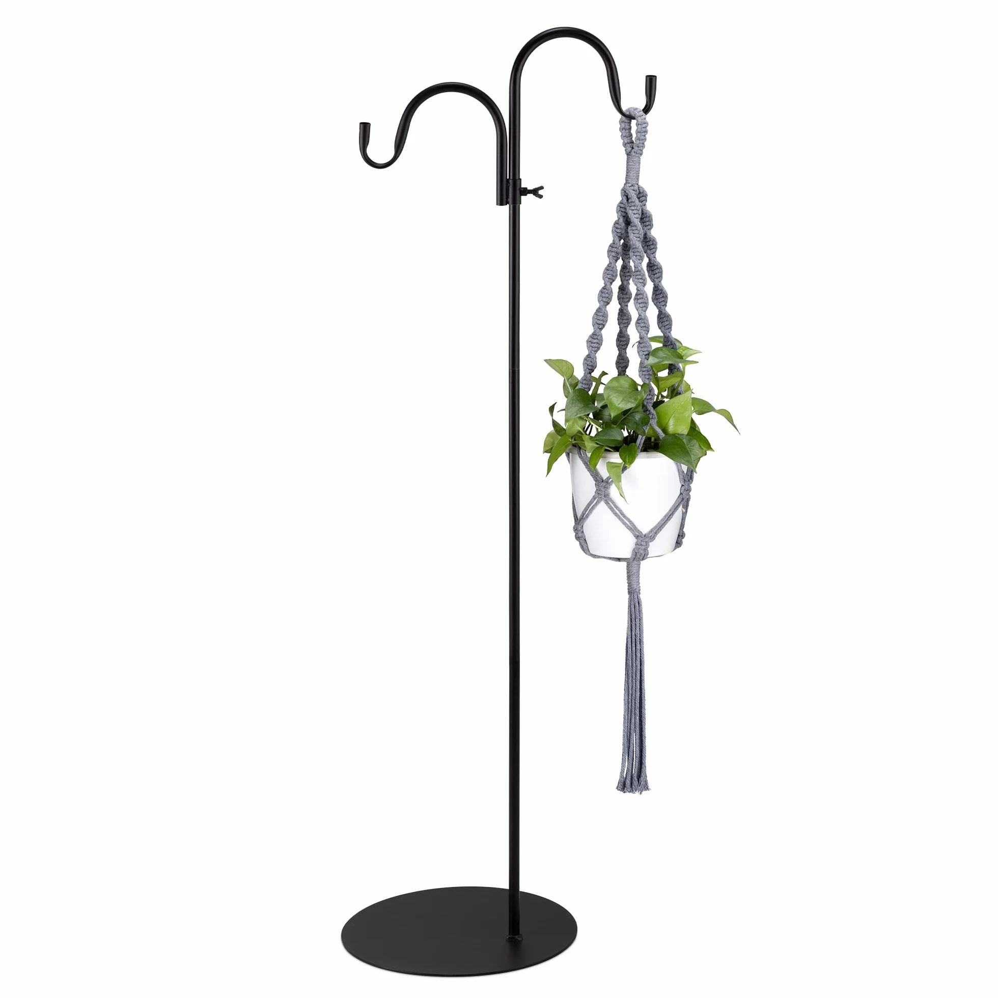 Navaris 2X Crochet de Berger - Crochets Jardin avec Socle Taille réglables - 2 différents Types de Pieds pour Jardin Sol durs Balcon Patio terrasse