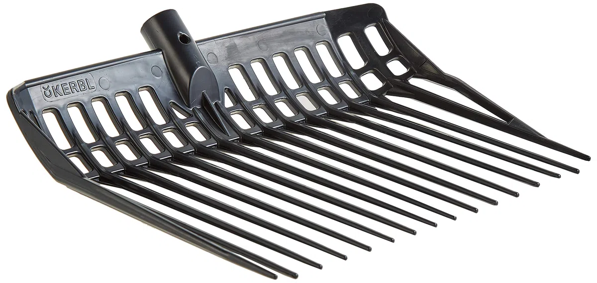 KERBL EcoFork Fourche à Copeaux sans Manche pour Élevage/Agriculture Urbaine Noir