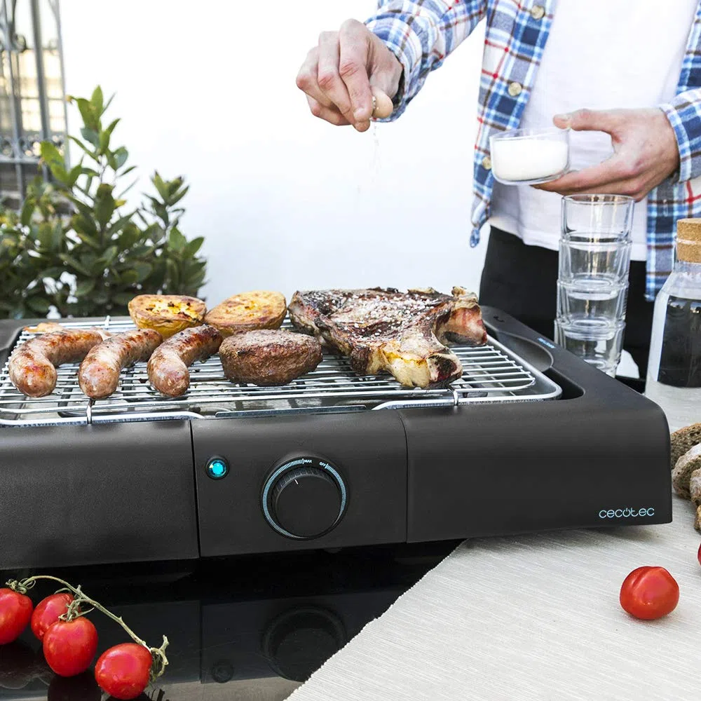 Cecotec big Barbecue de Table électrique PerfectSteak 4200 Way de 2400 W, Gril en Acier Inoxydable et Hauteur Ajustable sur 3 Niveaux, Noire