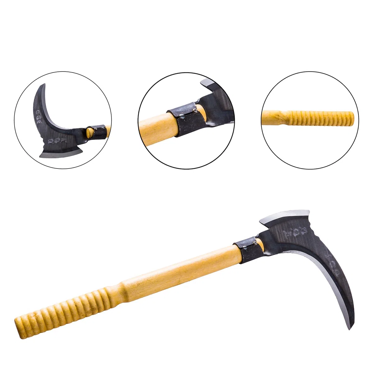 Général Acier au Manganèse Tondeuse Faucille Métal Durable Outil de Coupe Ménage Agricole Outils Multifonctionnel Double Faucheuse pour Outils de Jardin (A)