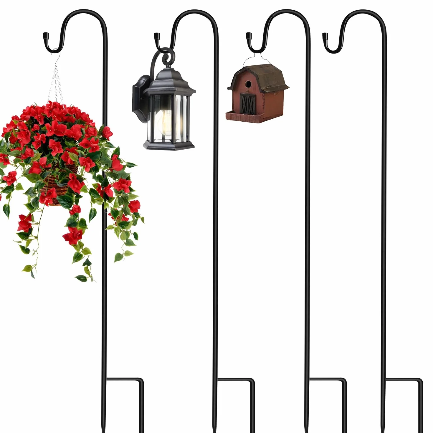 4 Pièces Crochet de Berger 90 cm Crochet de Jardin en Métal Crochets De Berger Réglable en Hauteur pour suspendre des plantes, lanternes, lumières et décorations de mariage