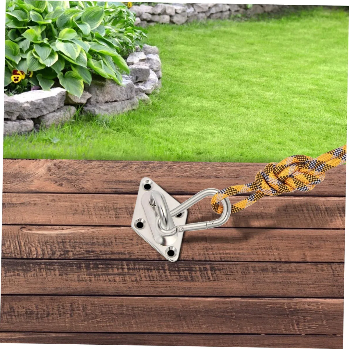 GALPADA Kit de Fixation Voile Ombrage en Acier Inoxydable Argenté, Accessoires Pratiques pour Auvent, pour Camping Protection Le Vent