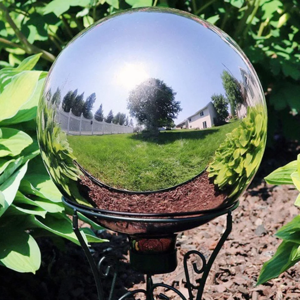 Boule D'observation en Acier Inoxydable, Boule Creuse Polie Miroir Réfléchissante Pour Jardin, Boules Flottantes de Bassin, Globe D'observation Sans Couture Pour Décoration de Jardin (25cm x 1 Pièce)