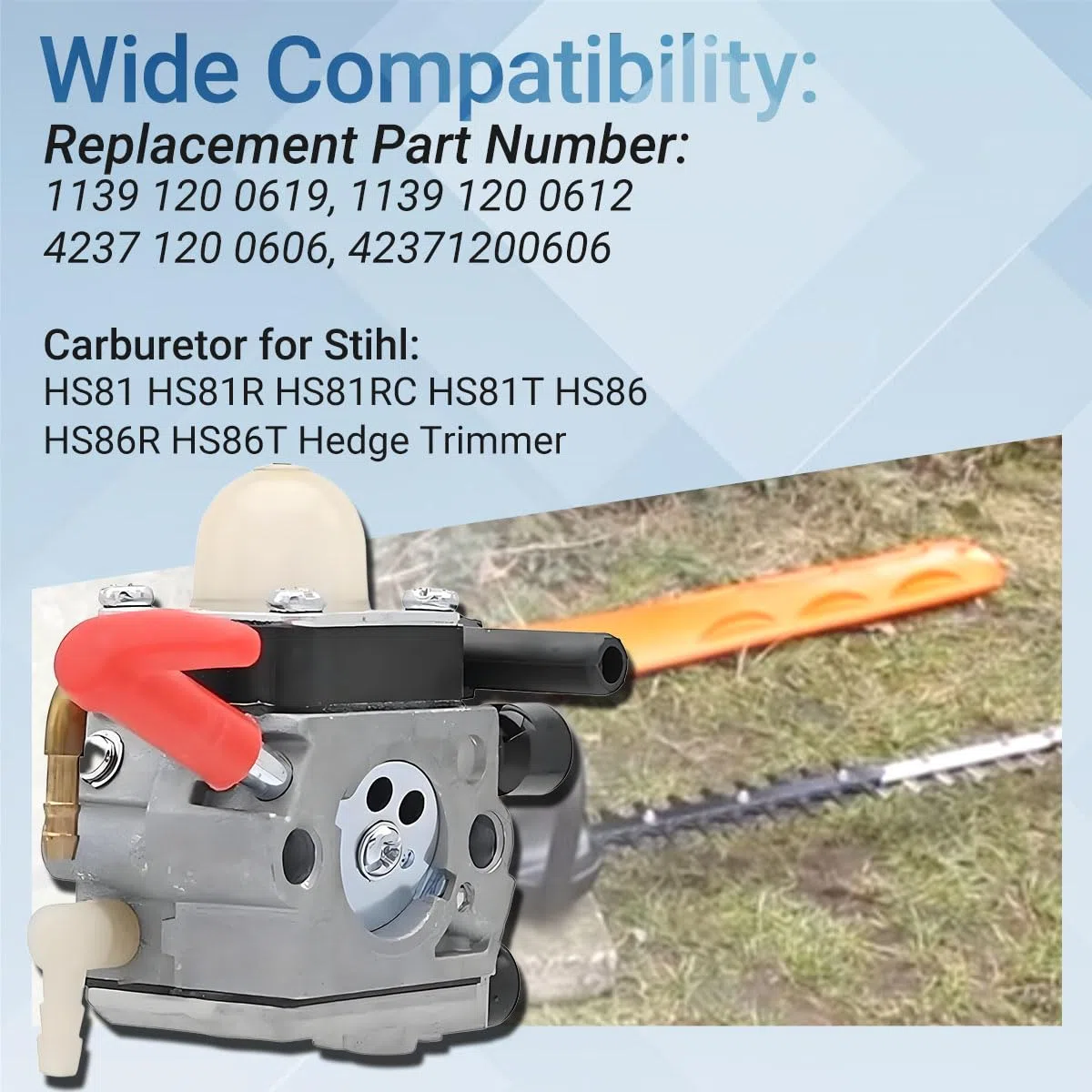 HS81 Carburateur pour Stihl HS81R HS81RC HS81T HS86 HS86R HS86T Taille-haie pour ZAMA C1Q-S225 1139 120 0619, 1139 120 0612, 4237 120 0606, 42371200606 Pièces de rechange pour carburateur