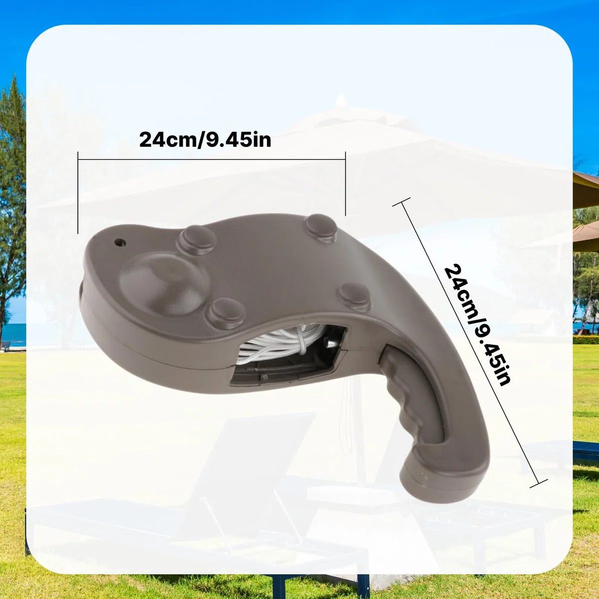 Manivelle de Remplacement pour Parapluie de Jardin, Accessoire Universel Anti-Usure, Pièce de Rechange Robuste pour Manivelle de Parasol de Terrasse, Patio, Balcon, Plage