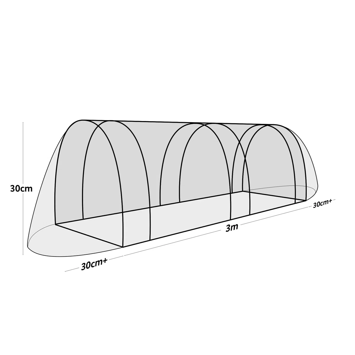 Bosmere Haxnicks Etun040101 Easy Tunnel, Serre Chenille, Blanc, 300 cm x 45 x 30 cm Tunnel à Filet Facile 300x45x30 cm Green