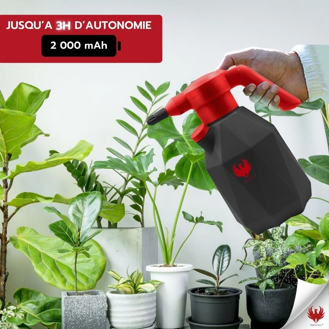 Phoenix - Pulvérisateur Électrique Easy Sprayer 2L | Pulvérisateur à Batterie Rechargeable, Grande Autonomie Jusqu'à 3H | Pulvérisateur de Jardin Électrique en ABS/HDPE | Léger et Durable