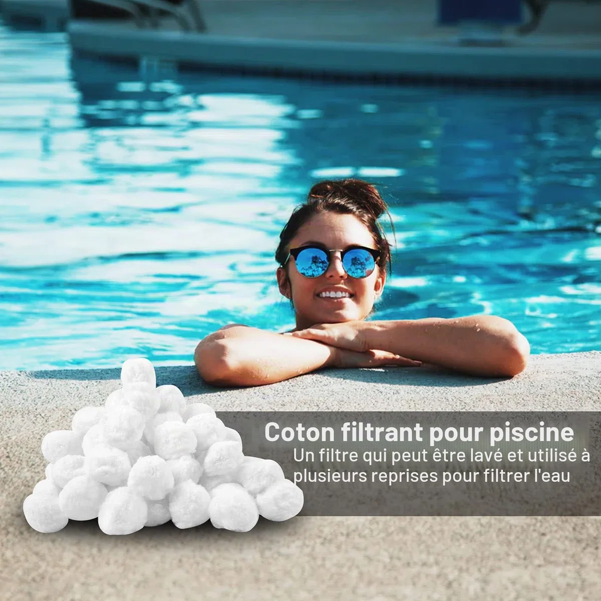 Forever Speed Balles filtrantes de 1400g pour systèmes de filtration à sable Convient pour les filtres de piscine,les installations de filtration de piscine et les aquariums Balles filtrantes blanches