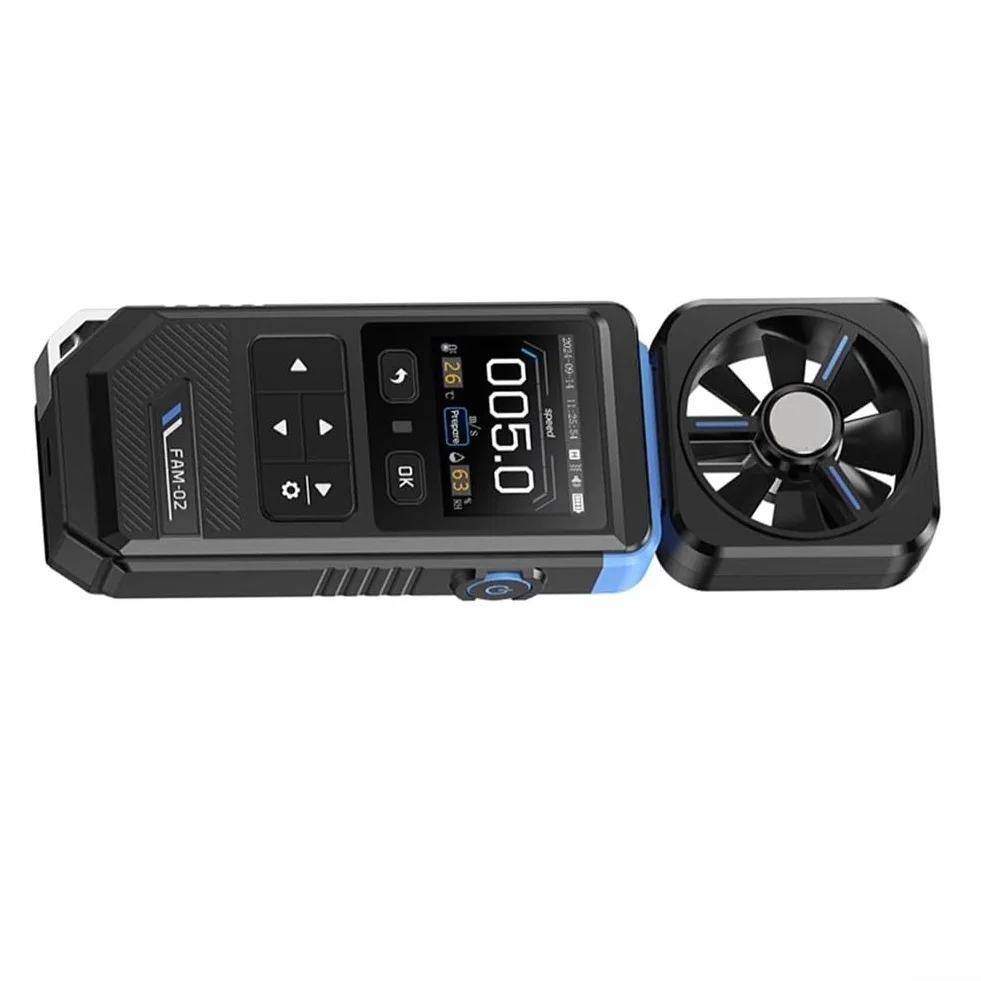 FAM-02 Thermomètre hygromètre portable professionnel 3 en 1 numérique avec enregistrement de courbes, alarme sonore et vibration pour CVC