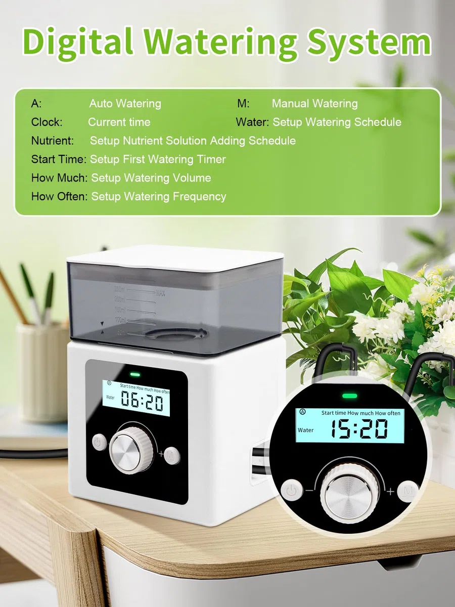 comeonai Système d'arrosage automatique , Kit arrosage automatique DIY pour l'eau et la solution nutritive pour les plantes d’intérieur Arrosage de vacances, Batterie & USB Power Operation