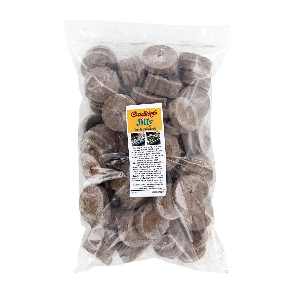 GREEN24 Jiffy Lot de 50 pastilles de Tourbe pour Pot de Fleur avec Instructions [Langue Allemande]