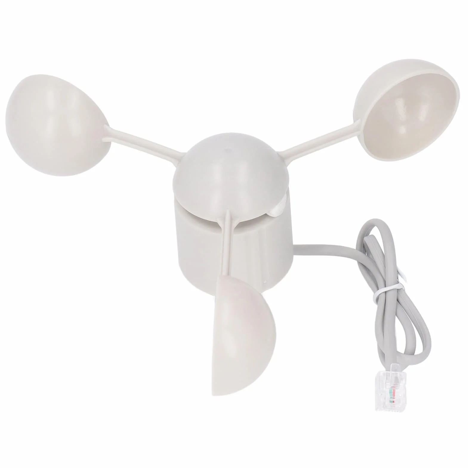 Kit de Compteur Météo, Anémomètre à Girouette, Capteur de Mesure de Vitesse, Connecteur RJ11, 3 Tasses, Jauge de Direction du Vent pour Compteur Météo