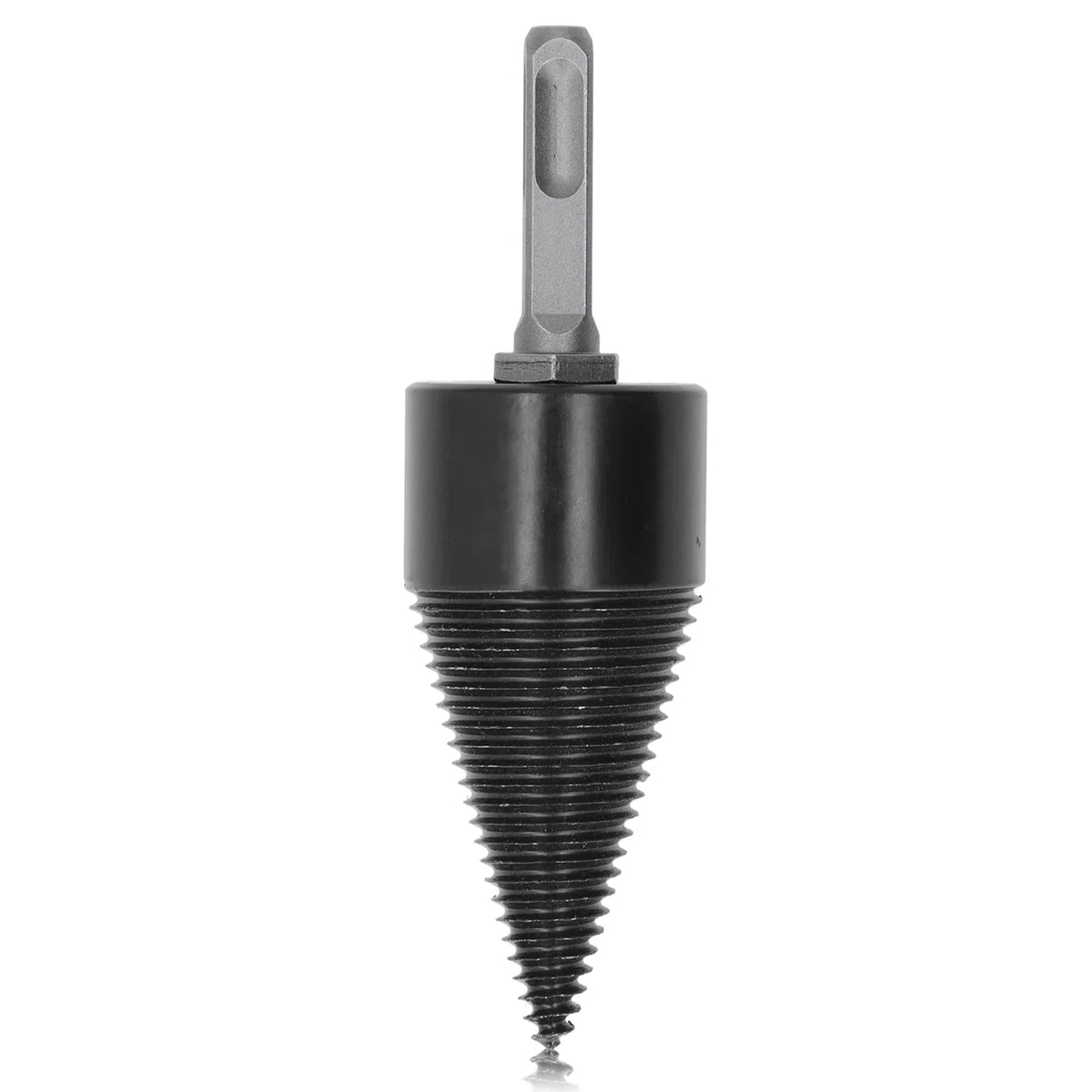 Foret à Cône de Fendage de Bois, Foret Fendeur de Bûches de Bois de Chauffage Outil de Fendage de Bûches en Acier au Carbone avec Tige Amovible pour Ferme Domestique (42MM)