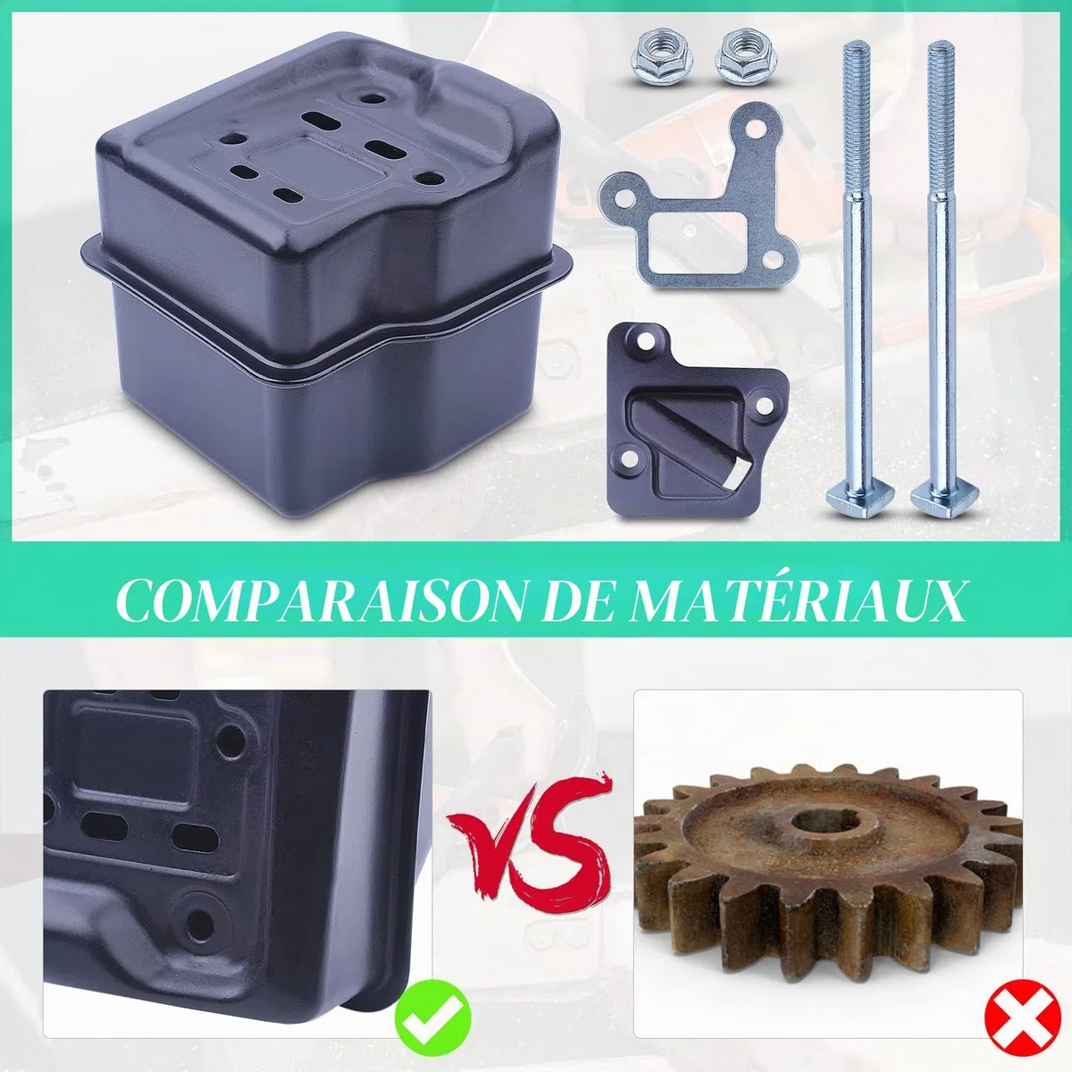 Kit Échappement pour STIHL 029 039 MS310 MS290 MS390 Série Tronçonneuse, ADEFOL Pot d'echappement + Joint + Vis et Écrous + Support Silencieux Accessoire Pièces de Rechange