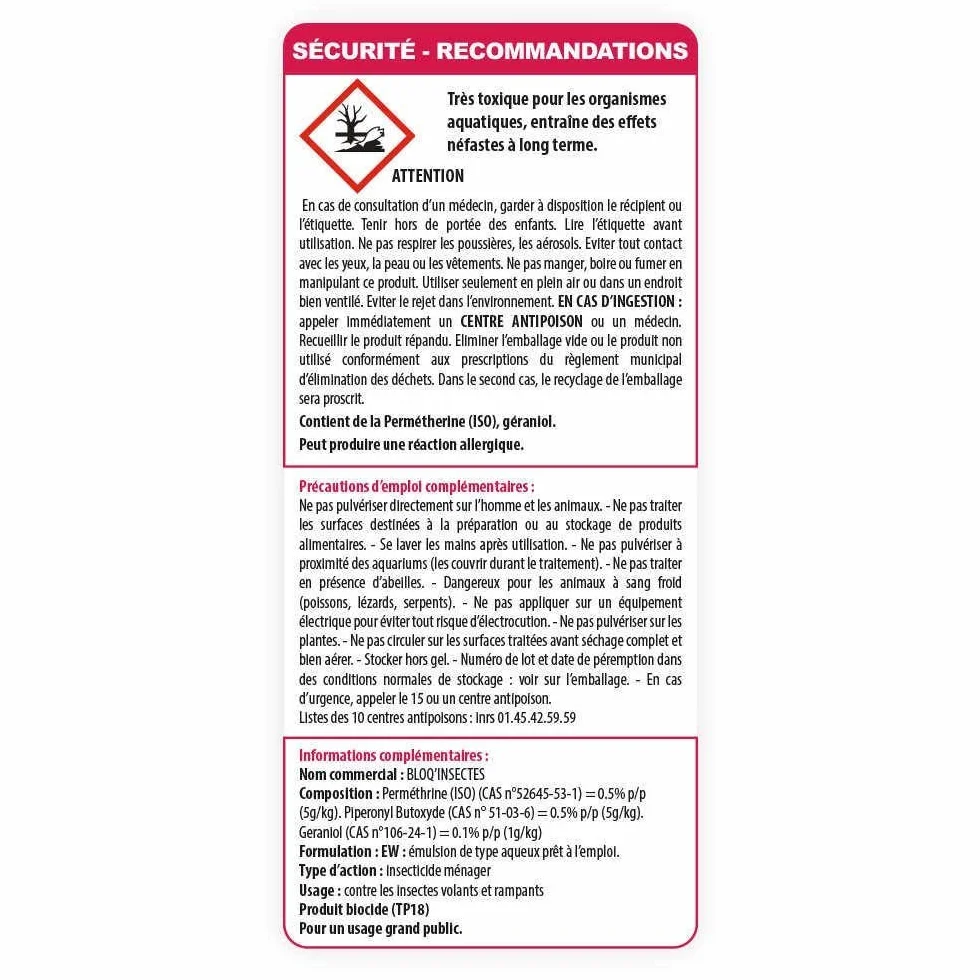 STONE GUARD Bloq Insectes Lot de 4x1L avec 4 Bouchons + 4 Pulvérisateurs