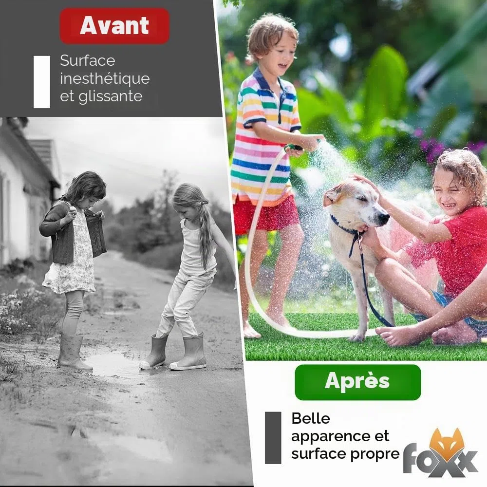 Gazon artificiel 100 x 400 cm – Tapis d'extérieur résistant aux intempéries en vert pour balcon, terrasse et jardin | Tapis robuste comme alternative à la pelouse