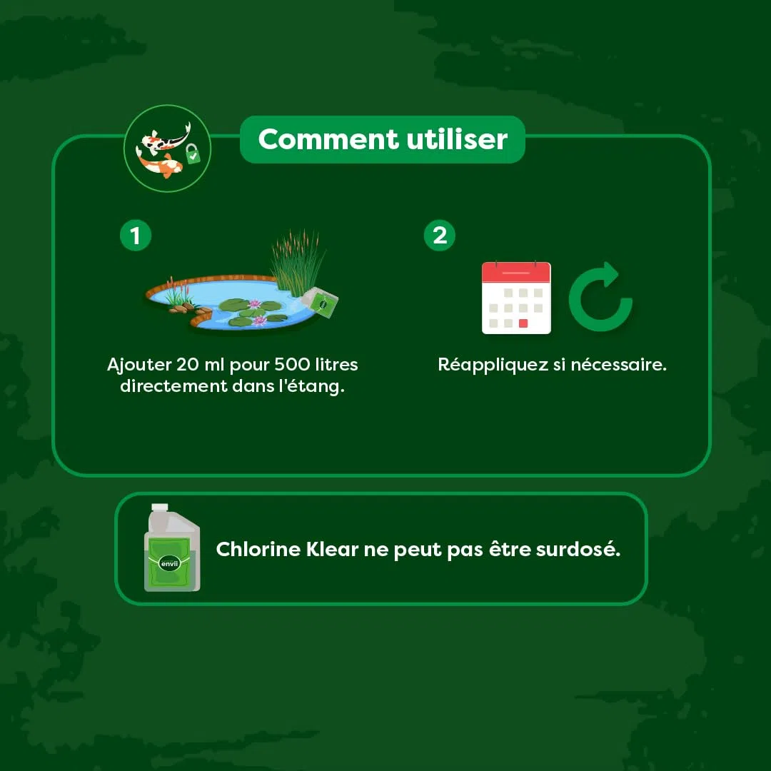Envii Chlorine Klear - Déchlorateur d'eau de Bassin - Conditionneur d'eau Bassin - Dissolvant de Chlore - Traite 12 500L