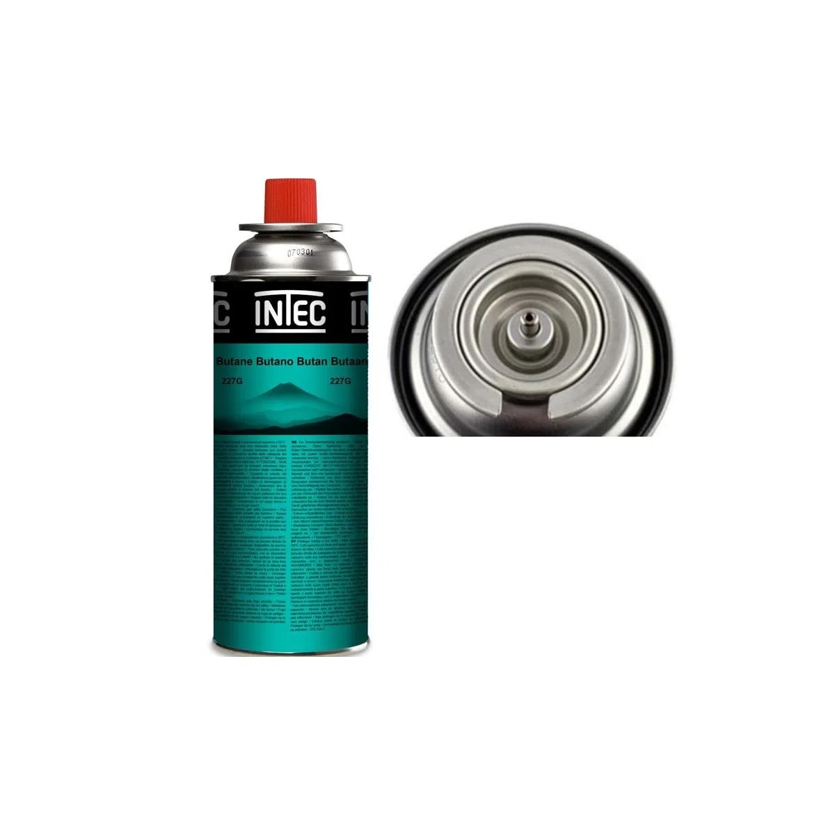 INTEC - Pack 8 Cartouches Gaz Butane 250g UN2037 | Bouteilles Sécurisées sans Fuite pour Réchaud de Camping Plancha Chalumeau Cuisine et Désherbeur Thermique Polyvalent